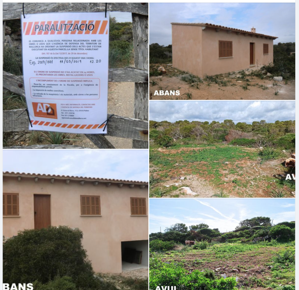 Demolition of illegal properties in Mallorca